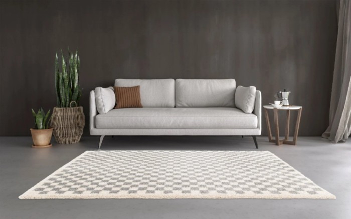 Covor Belgian, Sherpa 52992, Crem/Gri, Diverse Dimensiuni - 120x170 cm