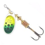 Lingurita rotativa Mapso Reder, argintiu-verde-galben (Greutate lingurita: 3.5g)