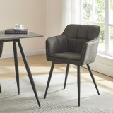Scaun bucatarie Birmingham 81x57x53cm gri inchis negru [en.casa] HausGarden Leisure, [en.casa]