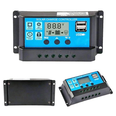 Regulator Controler Solar PWM 10A, 12V24V, 2 X USB, ecran LCD foto