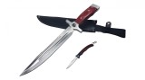 Cutit de vanatoare IdeallStore&reg;, USA SABER, cu busola, teaca piele si cutit de buzunar cadou