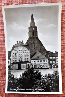Beeskow. Piata si biserica St. Marien - Carte Postala necirculata foto