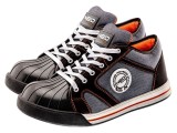 Pantofi de protecție negri/gri, microfibre, cu bombeu metalic, mărimea 44