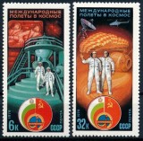 Serie Completă 2 Timbre URSS 1979 - Zboruri Spațiale Internaționale, Programul Interkosmos - MNH -A101