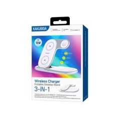 &Icirc;ncărcător Wireless Kaku KSC-1358, 15W, Fast Charging, Qi, Tip Stand, Alb