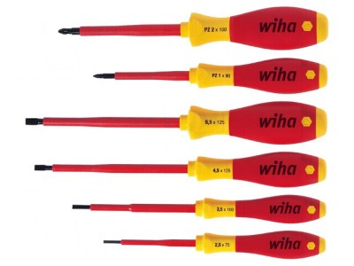 Kit Șurubelnițe Pozidriv Plată SoftFinish Electric 6 Bucăți WIHA foto