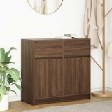VidaXL Bufetă cu sertar Stejar maro 80x34x76 cm Lemn prelucrat