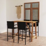 Cumpara ieftin Set mobilier bar de gradină, 5 piese, negru