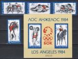 Bulgaria 1983 - J.O. Los Angeles 1984, Serie + Colita, Cota Yvert 47 EURO, MNH