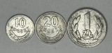 POLONIA Lot / 3buc - 10 + 20 GROSZY + 1 Zlot 1965 [2]