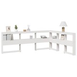 VidaXL Bibliotecă tăblie &icirc;n formă de L, alb, 150 cm, lemn masiv de pin 859263