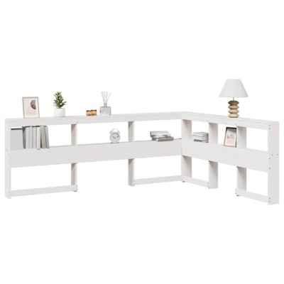 vidaXL Bibliotecă tăblie &amp;icirc;n formă de L, alb, 150 cm, lemn masiv de pin 859263 foto