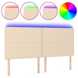 Cumpara ieftin Tablie de pat cu LED, crem, 180x5x118/128 cm, textil