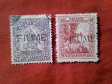 2 Timbre Ungaria 1916 cu supratipar Fiume , 40f nestamp. si 15f stamp.