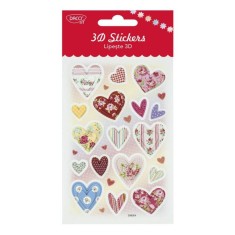 Abtibilduri DACO Lipeste 3D, Model Inimi, 24 Buc/Set, Multicolor, Autocolante 3D cu Inimioare, Stickere Decorative, Stickere pentru Copii, Abtibilduri foto