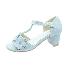 Sandale elegante cu toc pentru fete MRS R1506A, Argintiu foto