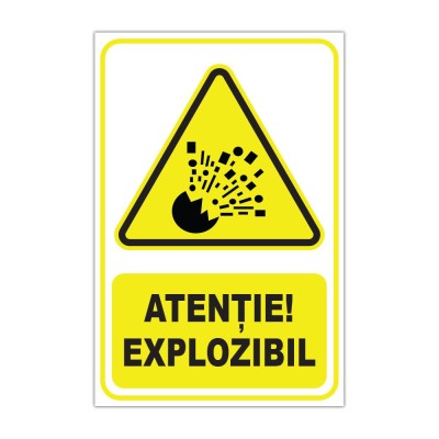 Indicator de avertizare Atenție! Explozibil foto
