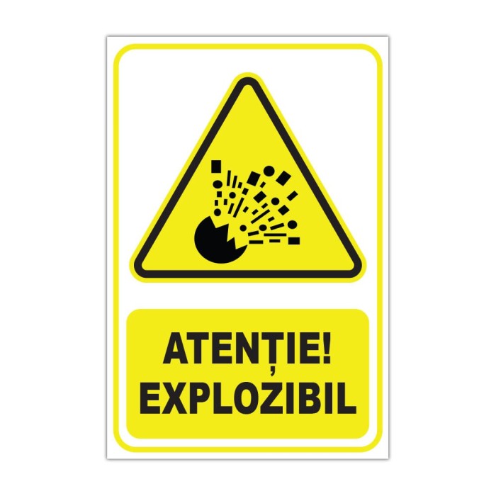 Indicator de avertizare Atenție! Explozibil