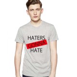 Tricou barbati gri - Haters Gonna Hate 1 - L