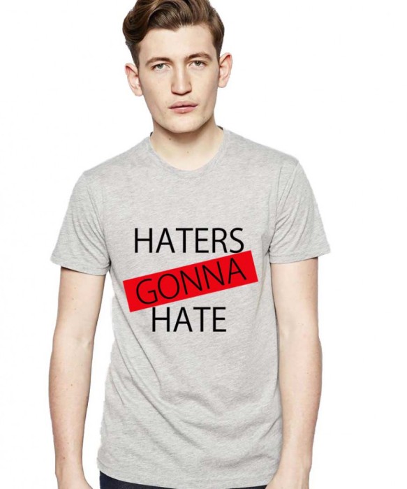 Tricou barbati gri - Haters Gonna Hate 1 - S