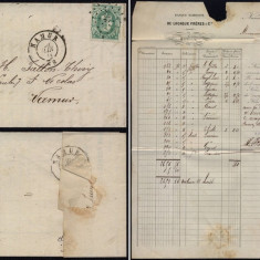 Belgium 1871 Postal History Rare Cover + Content Namur DB.281