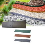 Bordură de gazon din metal &icirc;nălțime 13,5-18,5 cm lungime 120 cm, Culoare: Gri; Mărimea: 10 bucăți 13,5 cm