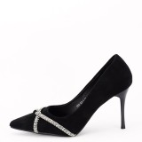 Pantofi negri eleganti cu pietricele argintii YES-23-1 03, 36 - 38, Negru