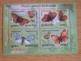 M1 TX3 7 - 2002 - Fluturi endemici din Romania - bloc, Fauna, Nestampilat