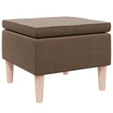 Cumpara ieftin Scaun cu picioare din lemn, maro, material textil