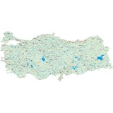 Harta administrativa a Turciei, PVC, fara sipci, pentru perete, 70 x 100 cm