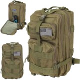 Cumpara ieftin Rucsac Militar pentru Drumetii pe Munte, Volum 20 L, 5 Compartimente, Impermeabil, Culoare Verde