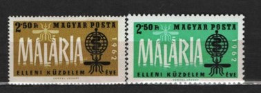 UNGARIA 1962 - LUPTA CONTA MALARIEI. TIMBRE NESTAMPILATE, R9
