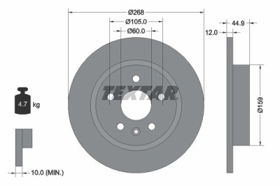 TEXTAR 92205503 PRO Disc frana foto