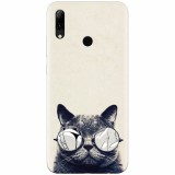Husa silicon pentru Huawei P Smart 2019, Cool Cat Glasses