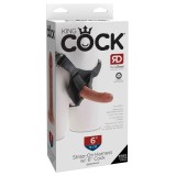 6 King Cock StrapOn Harness Cock Mulatru#