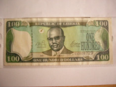 MDBS - BANCNOTA LIBERIA - 100 DOLARI - 2002 foto