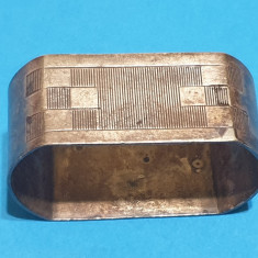 Suport din metal argintat - inel pentru servetele - Romania anii 1930