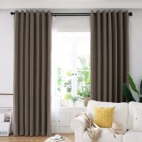 Cumpara ieftin Draperie din catifea blackout cu inele negre, Madison, 150x210 cm, densitate 700 g/ml, Taupe, 1 buc