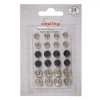 Set Capse, 24 Perechi, Culoare Argintiu și Negru, Oem