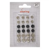 Set Capse, 24 Perechi, Culoare Argintiu și Negru, Oem