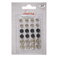 Set Capse, 24 Perechi, Culoare Argintiu și Negru