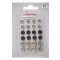 Set Capse, 24 Perechi, Culoare Argintiu și Negru