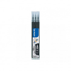 Set 3 Rezerve Roller PILOT Frixion, 0.7 mm, Negru, Rezerve Rollere cu Gel Termosensibil, Rezerve pentru Rollere 0.7 mm, Rezerva pentru Roller PILOT, R