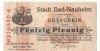 SV * Germania 50 PFENNIG 1917 * NOTGELD * Stadt BAD NAUHEIM +/- AUNC