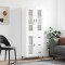 vidaXL Dulap inalt, alb extralucios, 69,5x34x180 cm, lemn compozit