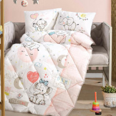 Set Complet Lenjerie Patut Bebe Sweet Dreams (Bumbac 100%)