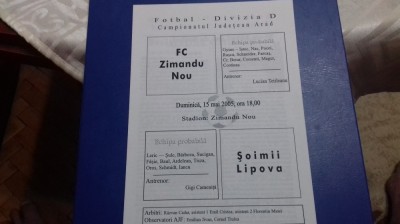 program FC Zimandu Nou - Soimii Lipova foto