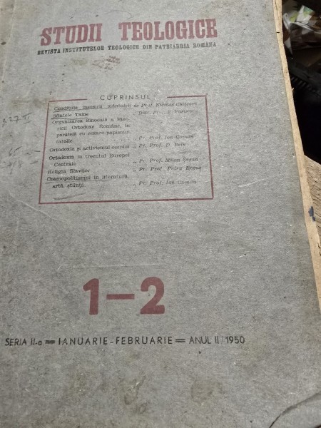Studii Teologice. Revista institutelor teologice din Patriarhia Romana Seria a II-a nr.1-2/1950