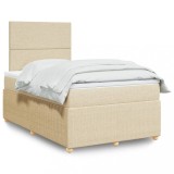 Cumpara ieftin Gossi pat continental cu saltea, crem, 120x190 cm, textil