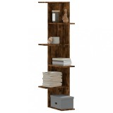 VidaXL Raft colț perete stejar fumuriu 36,5x36,5x140cm lemn prelucrat